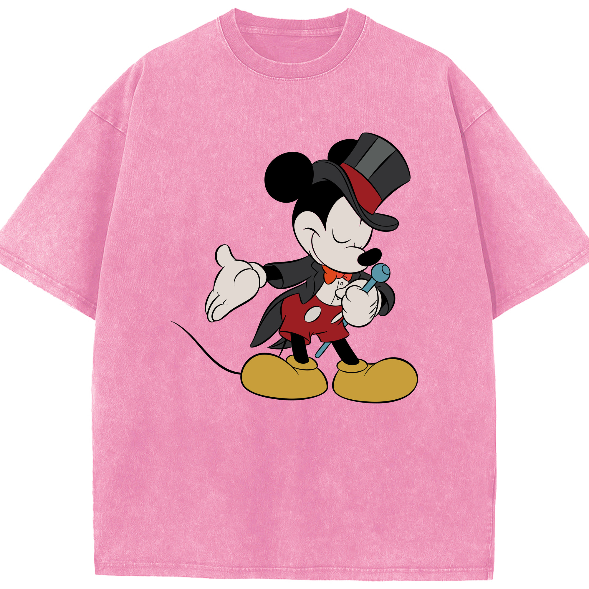 （画像用） ミッキーマウス Mickey Mouse 綿100% ヴィンテージ風 半袖Tシャツ（フロントプリント）
